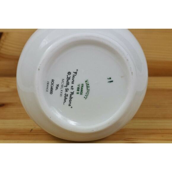 Vintage Pillivuyt France "Fleurs et Rubans" Betty St. John Pitcher China Pottery - Picture 4 of 6